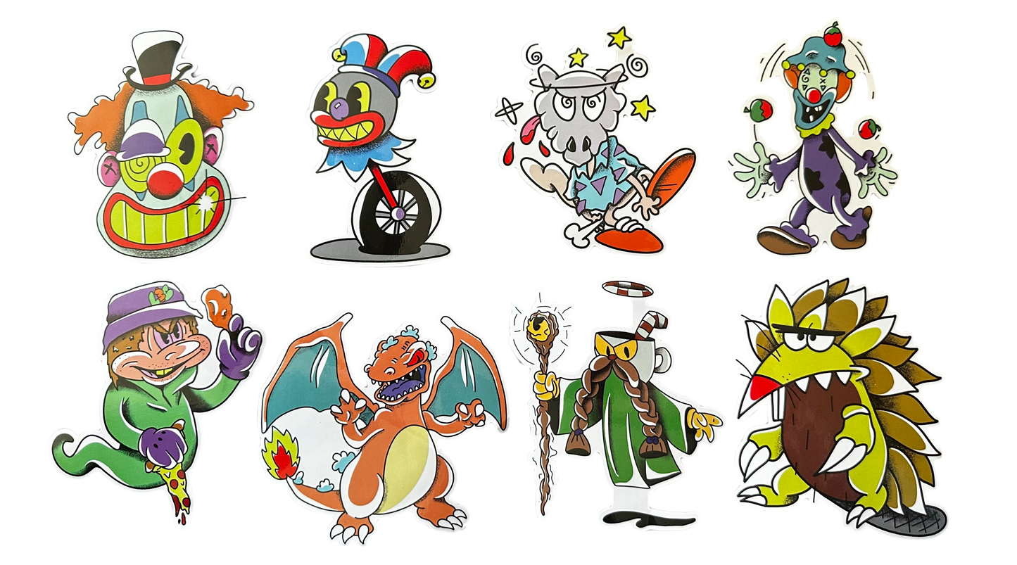 SHAGGYTHEAIRHEAD FLASH STICKER PACK (8 total stickers)