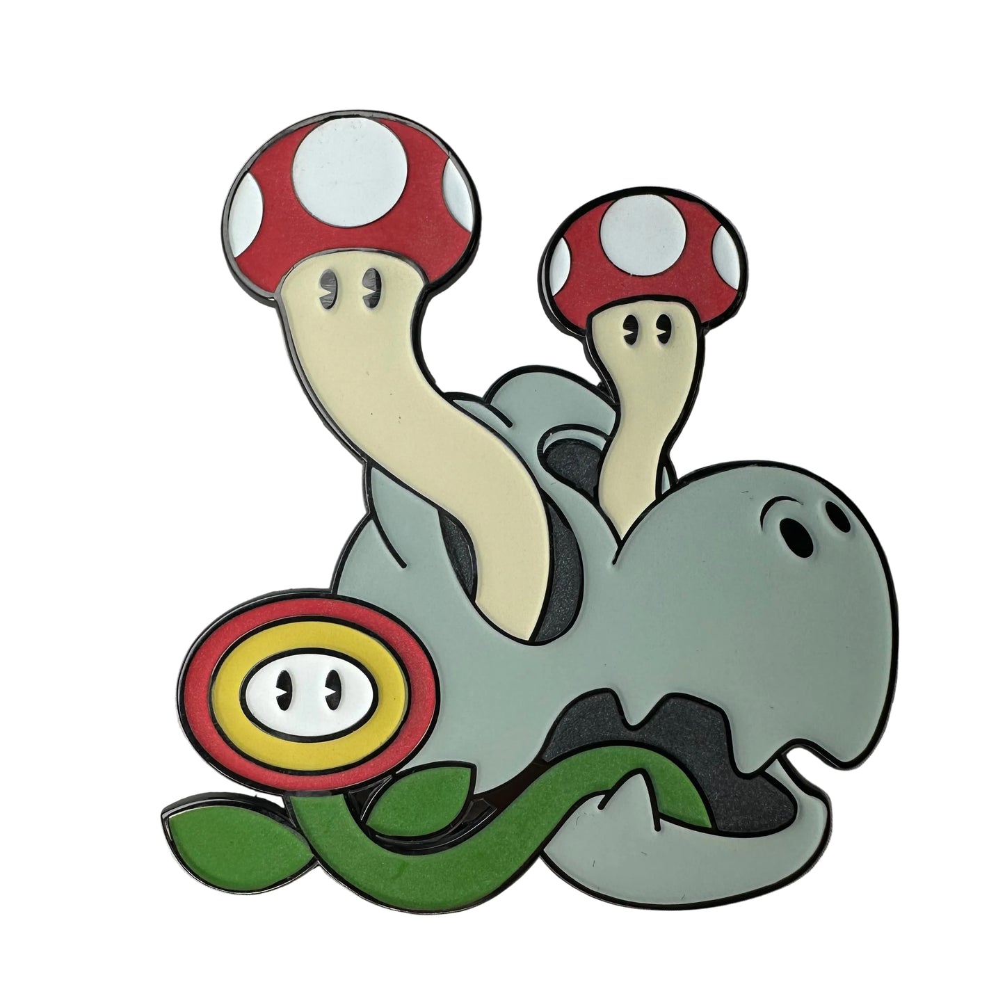 SHROOM SKULL 4” PIN (GLOW LE/50 RED LE/25)