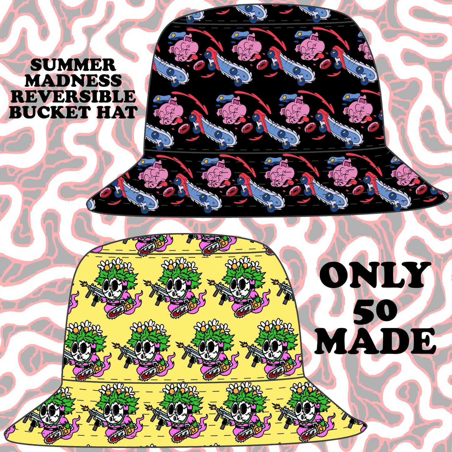 SUMMER MADNESS REVERSIBLE BUCKET HAT (pre order)