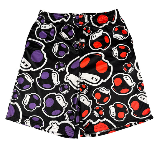 POISON MUSHROOM BASKETBALL SHORTS (Ships this week) red purple