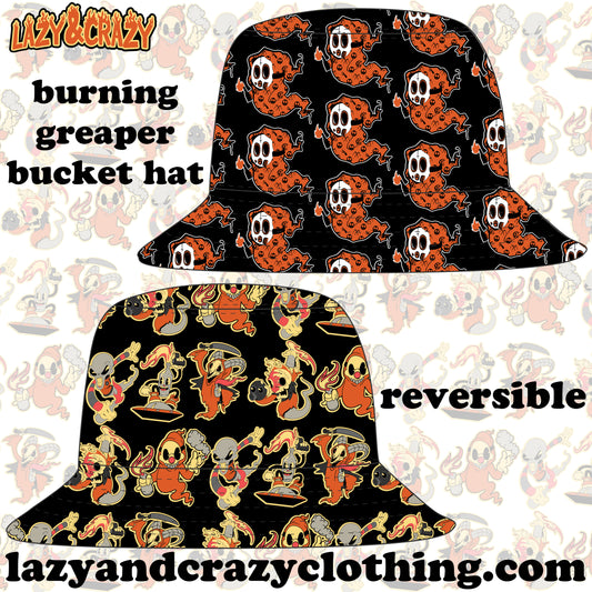 BURNING GREAPER BUCKET HAT (pre order)